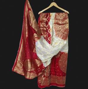 Dupatta Bandhani de Seda Artística para Fiestas, Elegante Dupatta Bandhani de Seda Artística de Proveedor Indio a Bajo Precio - Product Image 3