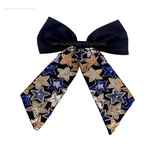 2025 New Arrival Blue Beaded <b>Hair</b> <b>Bow</b> Popular Eid <b>Bows</b> Clips <b>for</b> Kids Women Girls Fashionable Hot Sale Accessory - Product Image 2