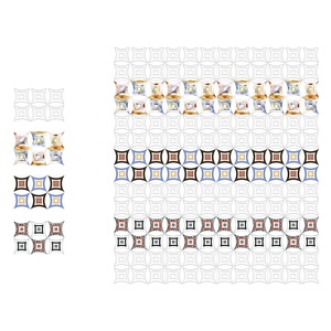 Carreaux de mur émaillés brillants design carré et cercle en céramique 30x45cm - Product Image 1