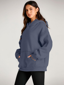 Sweat à capuche polaire brodé de haute qualité pour femme, doublé, respirant, décontracté, grande taille, 100 % coton, pour l'hiver - Product Image 5