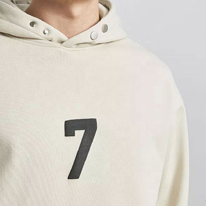 Bouton goutte épaule poids lourd à capuche recadrée coton Boxy hommes sweat à capuche imprimé pull haute qualité fabricant de sweat à capuche - Product Image 5