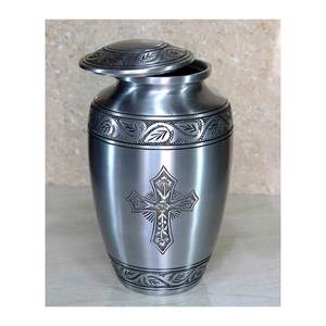 Alta demanda con precio razonable Urna cristiana Urna de metal hecha a mano Suministros funerarios Venta al por mayor Urna de aluminio Cremación - Product Image 5