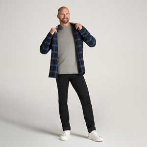 Professional 2022 Winter High Quality Wholesale Light Weight Men Polyester/Cotton Flannel Full Sleeves <b>Zipper</b>-Up Plain Dyed - Product Image 4