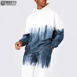 Conjunto de chándal con capucha liso y hombros caídos informal al por mayor, Conjunto de camiseta corta de dos piezas de invierno con logotipo personalizado para hombre, conjunto de chándal de fútbol - Product Image 6