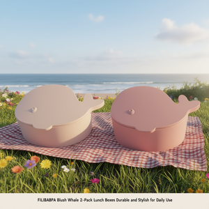 FILIBABBA Blush Whale 2-<b>Pack</b> <b>Lunch</b> <b>Boxes</b> Durable and Stylish for Daily Use - Product Image 3