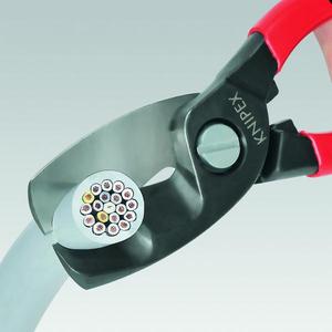 Knipex Cable Shears Twin Cutting <b>Edge</b> Burnished Multi-Component Grip Handles Scissor & Shear Product - Product Image 3