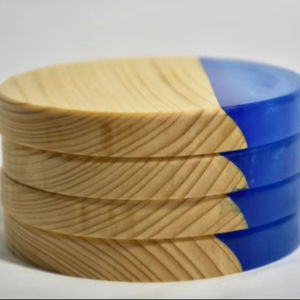 Juego de posavasos redondos modernos de madera y resina 2025 estilo contemporáneo para decoración del hogar encanto atemporal para regalos - Product Image 1