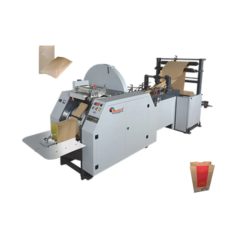 Полностью автоматическая машина для производства бумажных пакетов с V-образным дном, машина для производства продуктовых бумажных пакетов из Индии