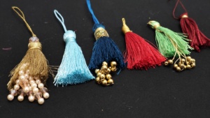 Custom Made Metallic Cord Tassels with Bead Embellishments 2 Inch Customized Color for Crafts Wedding Decor Accessories - Product Image 3