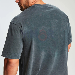 Camisetas lavadas con ácido de algodón de peso pesado personalizadas de alta calidad 100% algodón en blanco liso camiseta antiarrugas para hombres servicio OEM - Product Image 6