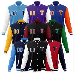 Vente en gros de manteaux coupe-vent d'hiver décontractés en coton vestes de baseball personnalisées en polyester universitaire grande taille pour hommes - Product Image 1