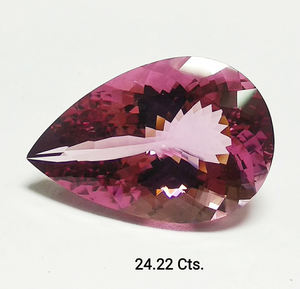 100% ลูกแพร์แบบเหลี่ยมเพชรพลอยมอร์แกไนต์ธรรมชาติสีชมพูสำหรับทำเครื่องประดับอัญมณีกึ่งมีค่าอัญมณีหลวมจำนวนมาก - Product Image 2
