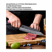 Damaskus Kochmesser VG10 9,5 Zoll Großes Japanisches Gyuto Handgeschmiedet 67 Lagen Ultra-Scharfes Küchenmesser Professionelles Kochmesser