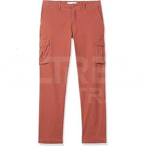 Pantalones cargo para hombre más vendidos, ropa informal de corte recto con tela de lona de color sólido personalizada, corte regular al por mayor - Product Image 6