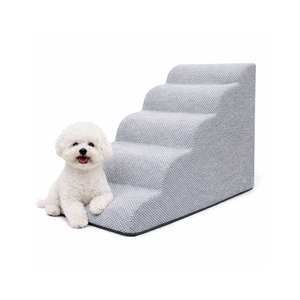 [AllmioPet] Escalera para Mascotas de Tela Cloud de 5 Peldaños, Gris AMP 5 GR, Suave, para Interiores, para Perros y Gatos, para Subir a Sofás, Camas y Muebles - Product Image 3