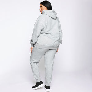 Survêtement de fitness surdimensionné pour femmes porter un survêtement à capuche personnalisé vêtements de détente ensemble de sports de plein air d'hiver-Vente en gros - Product Image 6