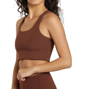 Sujetadores deportivos sin costuras de talla grande al por mayor OEM, estilo cuello alto, sin espalda, sin ribete, ropa deportiva para mujer de proveedor BD - Product Image 2