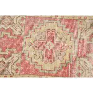 Turkish 1.6x3 ft Rug, Small Vintage Rug, <b>Red</b> Plants & trees <b>Wool</b> Rug - Product Image 5