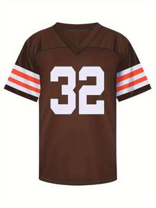 100% Polyester Mesh Durable Stretch Nom et numéro personnalisés Bandes Sublimation Respirant Maillot de football américain - Product Image 2