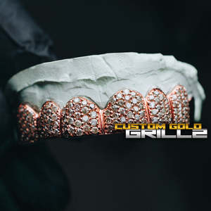 Iced Diamond Grillz Round Brilliant Cut Micro Insert Hiphop Style Unisex Dental Grills Everyday Wear - Product Image 3