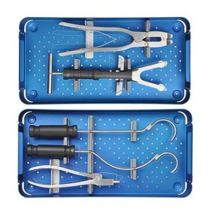 Ensemble d'instruments de chirurgie manuelle de Fixation d'implantation orthopédique outils chirurgicaux de base de bloc de sertissage de câble en acier - Product Image 5