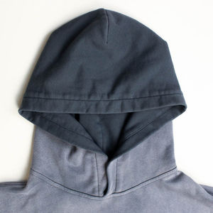 เสื้อฮู้ดกันหนาวกันแดดมีฮู้ดแห้งกรดแบบวินเทจเสื้อมีฮู้ดโอเวอร์ไซส์มีซิปสีเทาซีดจาง - Product Image 3