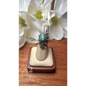 Kobe Martinez Sonoran Mountain Turquoise 18K Plated Sterling Silver Casual <b>Adjustable</b> <b>Ring</b> Bezel Setting Gift Stainless Steel - Product Image 3