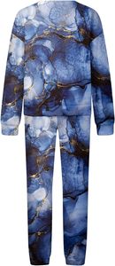 Sudadera con capucha de lana de algodón de talla grande y joggers apilados, chándal personalizado con diamantes de imitación, conjunto de dos piezas para mujer - Product Image 3