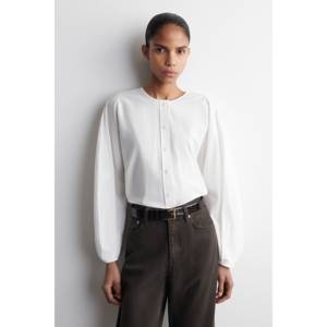 Blusa de Algodón Pima con Estampado Floral, Blusa Holgada de Popelina para Mujer, Talla Única XL, Estilo Coreano para Oficina - Product Image 1