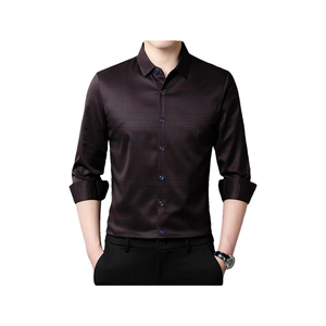 Custom New Design Fashionable <b>Men</b> Long Sleeve Retro Striped <b>Shirt</b> Button Up <b>Grandad</b> Casual Dress <b>Shirts</b> Tops <b>Men</b> - Product Image 3