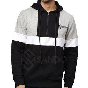 เสื้อฮู้ดมีซิปครึ่งตัวของผู้ชายผ้าคอตตอนระบายอากาศได้ดีแห้งเร็วแบบธรรมดาพิมพ์โลโก้ตามสั่งสำหรับฤดูหนาว - Product Image 1