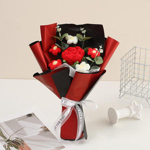 Ramo de Flores Hechas a Mano al por Mayor, Regalos de Ganchillo Transfronterizos, Flores Tejidas para Bodas, Día de San Valentín, Novias, Artificiales - Product Image 3