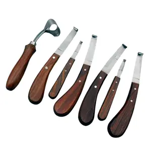 Professional Hoof Knife Right Left Hand Stainless Steel Hoof Knife Wood Handle Hoof Knifes Veterinary Instruments