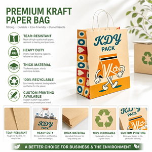 Bolsas de Regalo de Papel Kraft con Dibujos Animados Kawaii Personalizadas, Bolsas de Compras con Asa e Impresión de Logotipo Personalizado - Product Image 5