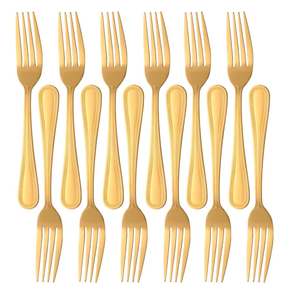 Fourchette en laiton vaisselle nouvellement Royal poignée élégante fêtes de mariage fourchette ensemble luxe cadeau de mariage fourchette - Product Image 1