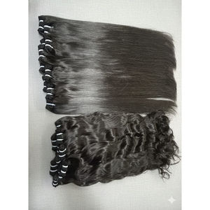 Extensiones de Cabello Humano Natural Liso en Oferta, Trama 100% Humana Genius Weft, Paquetes de Cabello Virgen, Extensiones de Cabello con Trama - Product Image 1