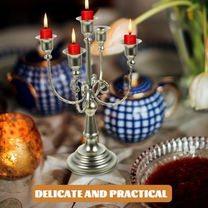 Bougeoirs de luxe Bougies coniques Branches de support de taureau en fer forgé Métal Style européen 5 bras Chandelier Multi Branches - Product Image 5