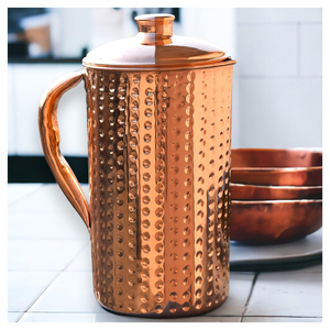 Hot Selling Eco-Friendly Classic Hammered Design <b>Copper</b> Water <b>Jug</b> Tea Pots & Kettles for Home Decor Wholesale Tumbler <b>Jug</b> - Product Image 5