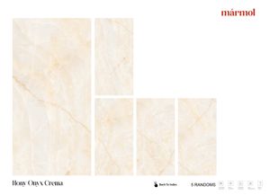 HONY ONYX CREMA 600x1200mm Azulejos de porcelana esmaltada Acabado brillante moderno antideslizante para baño Interiores escolares Europa para piso - Product Image 2