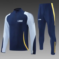 Survêtement de football de haute qualité, vêtements de sport personnalisés pour l'entraînement et le jogging, vêtements de sport pour hommes, 100% polyester, léger, respirant, service OEM personnalisé