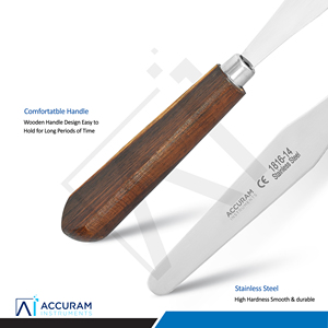 Espátula Profesional para Yeso Accuram, Rígida, 19 cm, Acero Inoxidable, para Laboratorio Dental, Mezcla, Extensión, Encerado, Tallado, Modelado, Corte, CE - Product Image 6