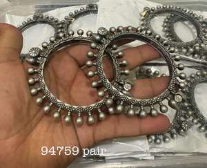 Conjunto de brazalete tradicional oxidado de plata y latón hecho a mano para mujer, conjuntos de joyería étnica para mujer, ropa de boda - Product Image 2