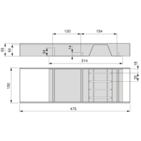 Porte-couteaux en acier et bois Emuca Anthracite Grey 150x470mm pour tiroirs 3069335 Fabriqué en Espagne