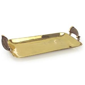 Plateau en cuivre avec plateau de service en cuivre en acier fini brillant pour plateaux de service polyvalents d'hôtel et de maison d'Inde - Product Image 6