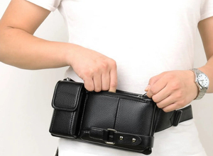 Bolso de Pecho Minimalista de Cuero Genuino, Bolso de Hombro con Cierre de Cremallera, Impermeable, para Uso Diario, Todas las Temporadas, para Hombre - Product Image 5