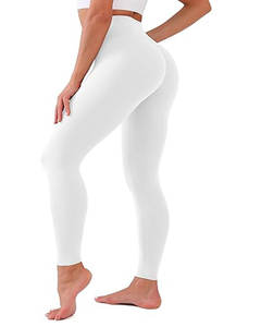 Leggings de yoga doux taille haute pleine longueur pour femmes motif solide taille élastique pour les entraînements quotidiens devant athlétique - Product Image 1