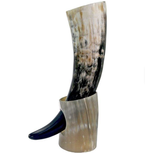 High Quality Natural Buffalo Horn Viking <b>Drinking</b> Horn Mug Customizable Logo and Size Polished - Product Image 4