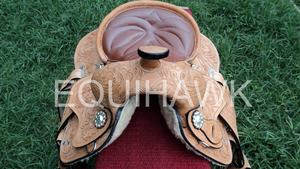 Top Selling Premium Quality Western Kid Size Saddles Softy Leather Seat with Hand <b>Tooling</b> <b>Engraving</b> Premium Western Leather - Product Image 4