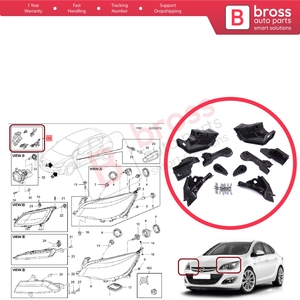 Support de fixation de phare BHL573, kit de réparation avec languettes, côté gauche et droit, pour Astra J MK4 P10 2009-2015 4/5 portes GTC 2011-2018 133357 - Product Image 5
