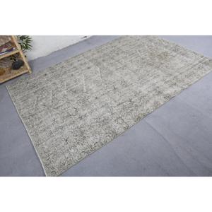 Alfombra Vintage, Alfombra Turca Grande de 5.1x8.1 pies, Alfombra Marroquí de Lana Gris Beige - Product Image 2